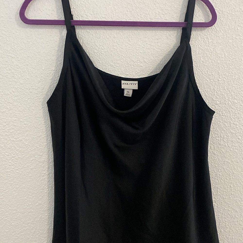 Ava and Viv -silky black Cowl neck tank -size XXL - Picture 2 of 6
